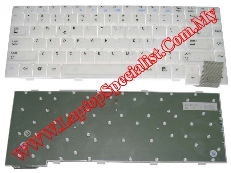 Asus A2H/D1400T 04-N7F1KK0R2 White New US Keyboard - Click Image to Close