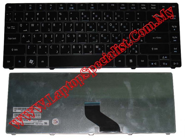 Acer Aspire 4736 Black Glossy New Arabic Keyboard KBI140A061 - Click Image to Close